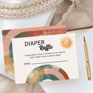 Here Comes the Son Rainbow Diaper Raffle  Enclosure Card