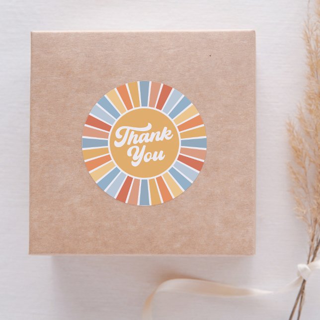 Here Comes the Son Retro Sunshine Boy Baby Shower  Classic Round Sticker (Creator Uploaded)