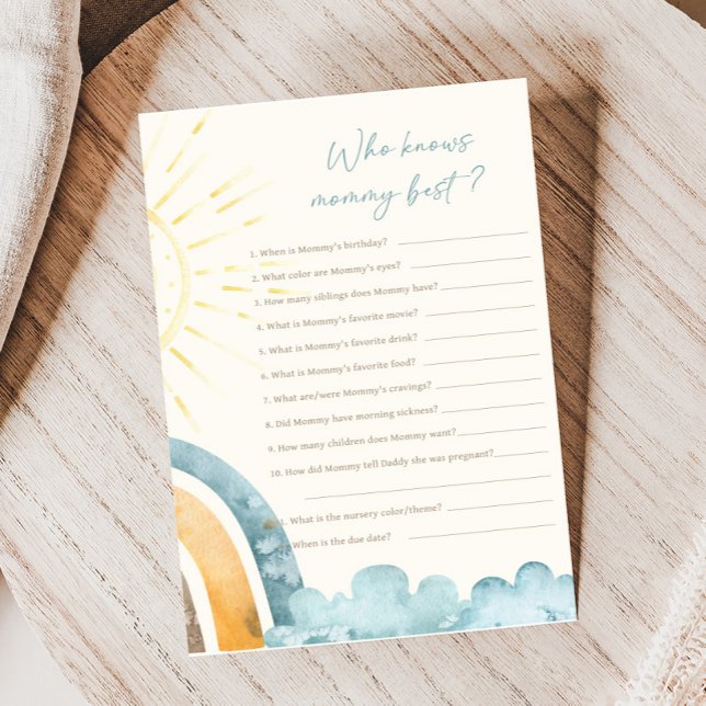 Here Comes The Son Shower Who Knows Mommy Game (Here Comes the Son Baby Shower Game)