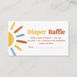 Here comes the Son Sunshine Baby Diaper Raffle Enclosure Card