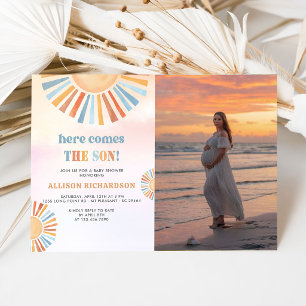 Here Comes The Son Sunshine Baby Shower Invitation