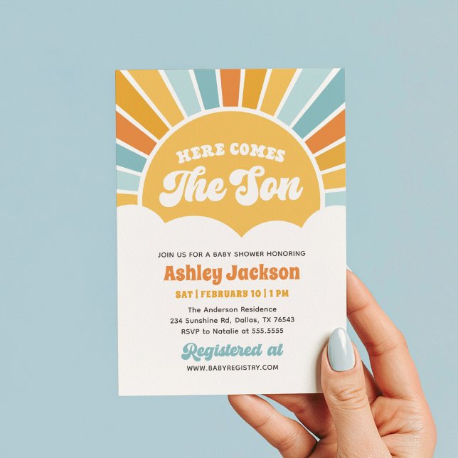 Here Comes the Son Sunshine Baby Shower Invitation (Creator Uploaded)