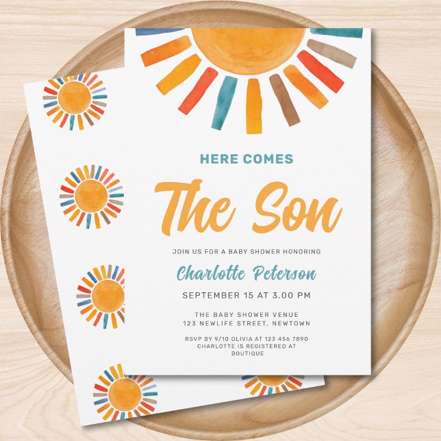 Here Comes the Son Sunshine Baby Shower Invitation (Creator Uploaded)