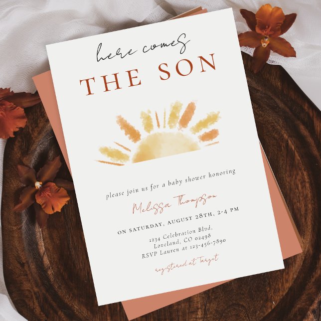 Here Comes the Son Sunshine Baby Shower Invitation (Creator Uploaded)