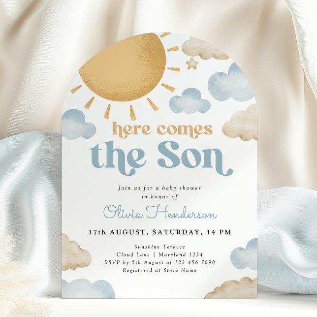 Here Comes the Son Sunshine Baby Shower Invitation (Creator Uploaded)