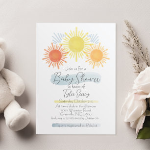 Here Comes the Son Sunshine Baby Shower Invite