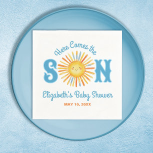 Here Comes the Son Sunshine Baby Shower Napkin