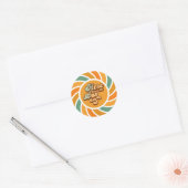 Here Comes The Son Sunshine Groovy Cute Retro  Classic Round Sticker (Envelope)