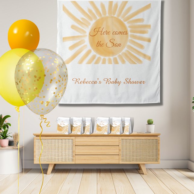 Here Comes the Son Sunshine Yellow Ray Baby Shower Tapestry (Creator Uploaded)
