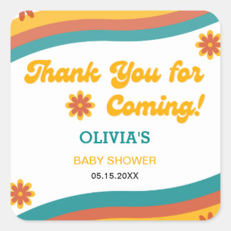 Here Comes the Son Thank You Baby Shower Square Sticker