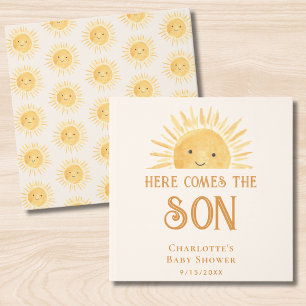 Here Comes the Son Yellow Sunshine Baby Shower Guest Book
