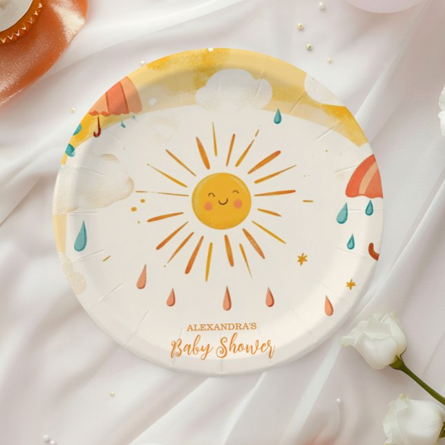 Here Comes the Son Yellow Sunshine Paper Plate (Creator Uploaded)