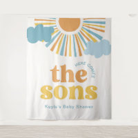 Here Comes the Sons Twin Shower Backdrop