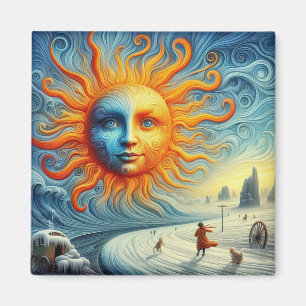 Here Comes The Sun - AI Art Print Magnet