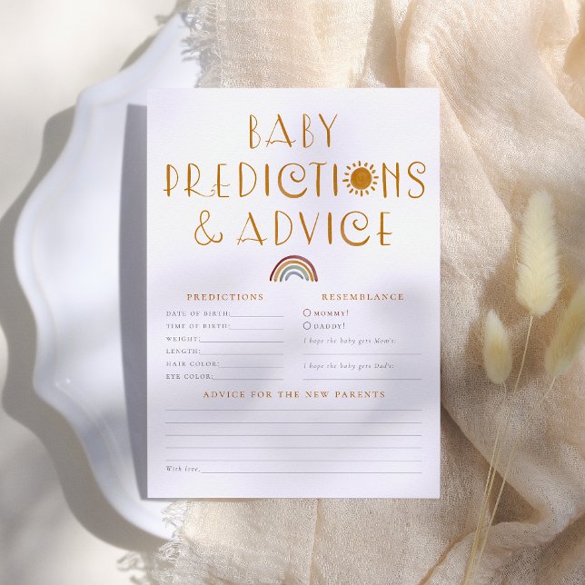 Here Comes The Sun Baby Predictions & Advice Invitation (Creator Uploaded)