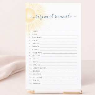 Here Comes The Sun Baby Shower Baby Word Scramble