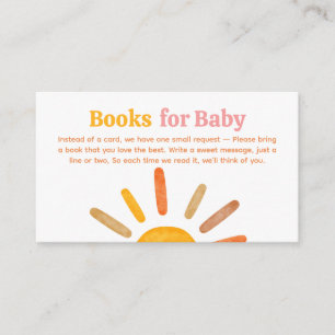 Here comes the Sun  Baby Shower Books for Baby Enclosure Card