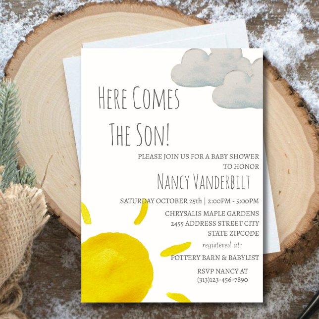 Here Comes the Sun Baby Shower Invitation (Creator Uploaded)