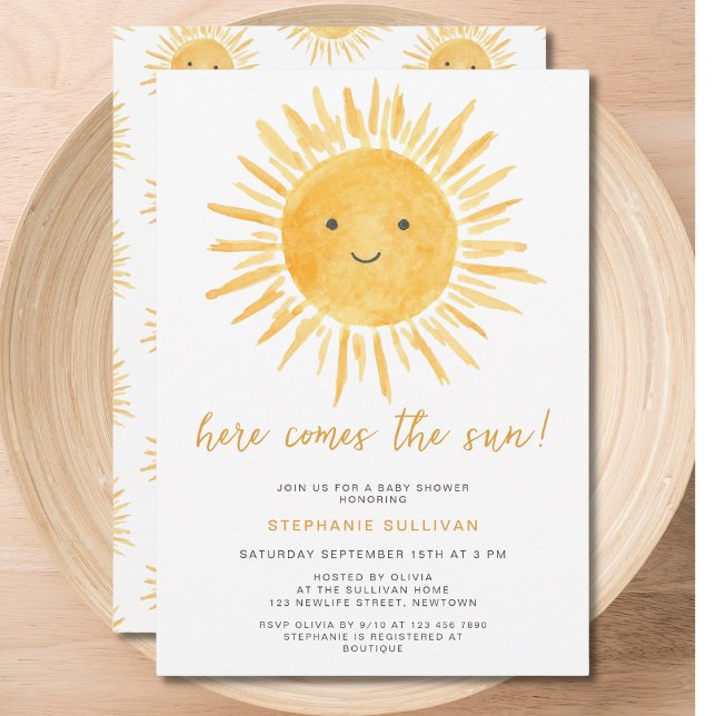 Here Comes The Sun Baby Shower Invitation (Creator Uploaded)