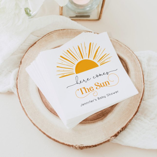 Here comes the sun baby shower napkin (Creator Uploaded)