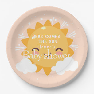 Here comes the sun   baby shower  paper plate