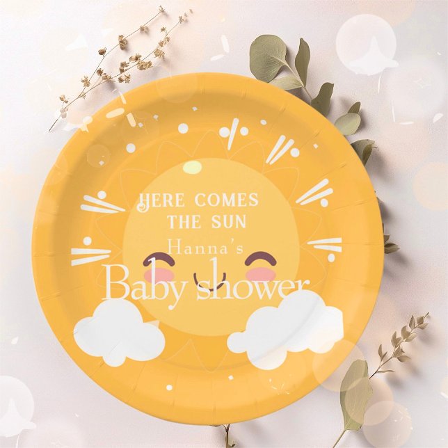Here comes the sun   baby shower  paper plate (Creator Uploaded)