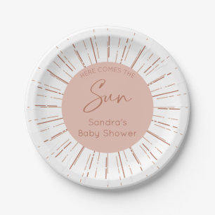 Here Comes The Sun Baby Shower Paper Plate