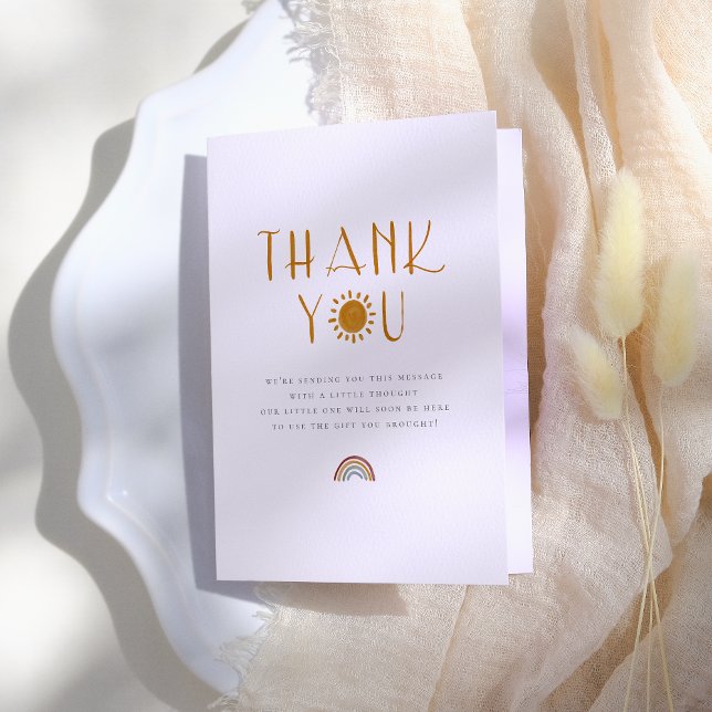 Here Comes The Sun | Baby Shower Thank You Card (Creator Uploaded)