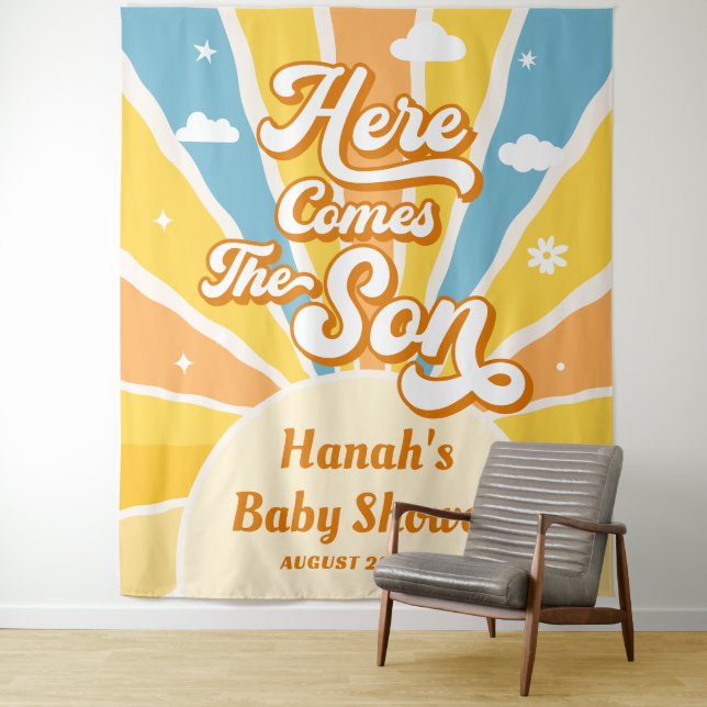 Here Comes the Sun Baby Shower Welcome  Tapestry (In Situ)