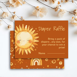 Here comes the Sun boho baby shower Enclosure Card