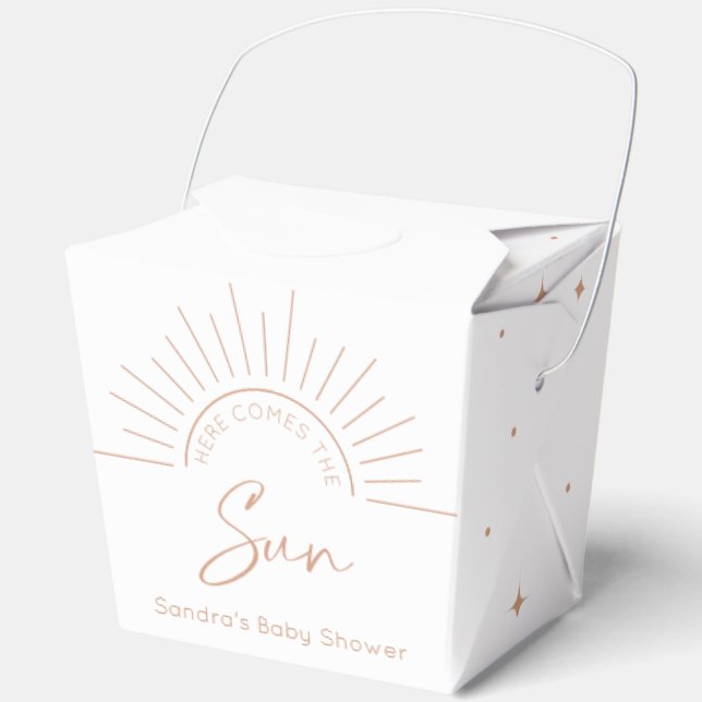 Here Comes The Sun Boho Baby Shower Favour Box (Front)
