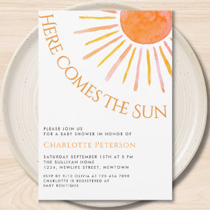 Here Comes The Sun Boho Baby Shower Invitation