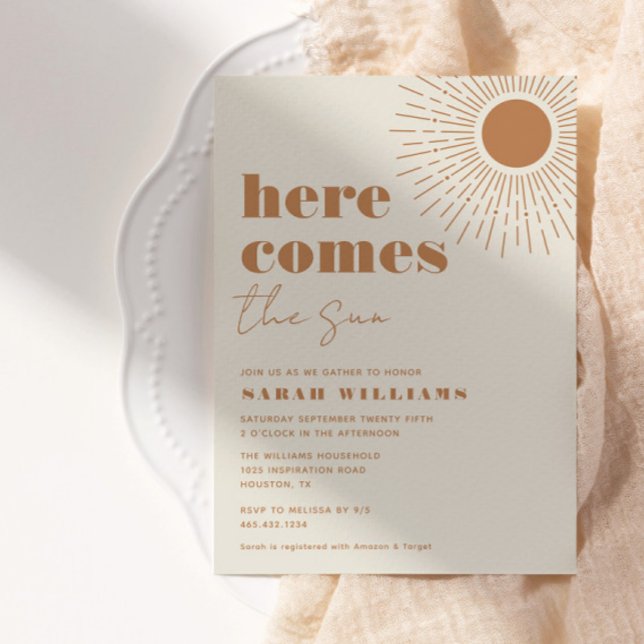 Here Comes the Sun Boho Baby Shower | Invitation (Available for print and instant digital download!)
