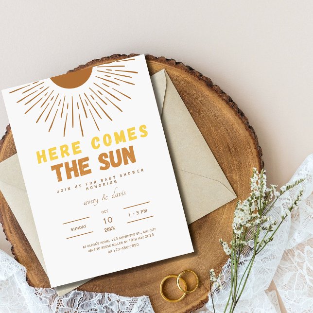 Here Comes the Sun boho Baby Shower Invite (Creator Uploaded)