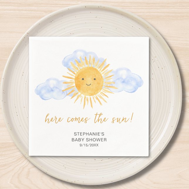 Here Comes The Sun Boho Baby Shower  Napkin (Creator Uploaded)