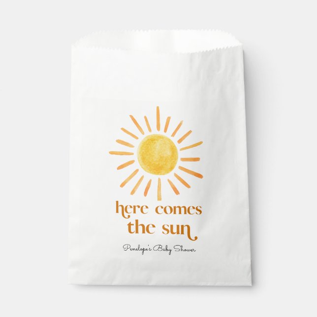 Here Comes the Sun Boy Baby Shower Favour Bags (Front)