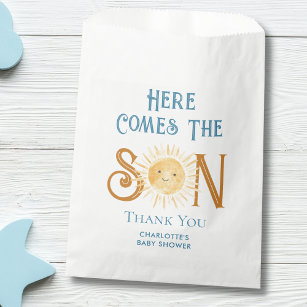 Here Comes The Sun Boy's Baby Shower Favour Bags