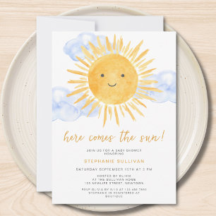 Here Comes The Sun Boy's Baby Shower Invitation
