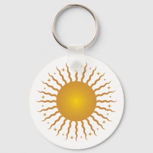 Here Comes The Sun Button Keychain