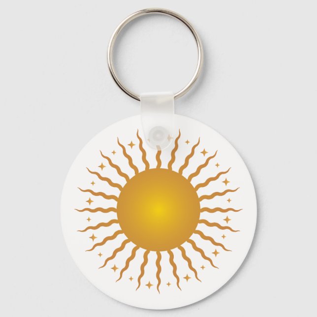 Here Comes The Sun Button Keychain (Front)