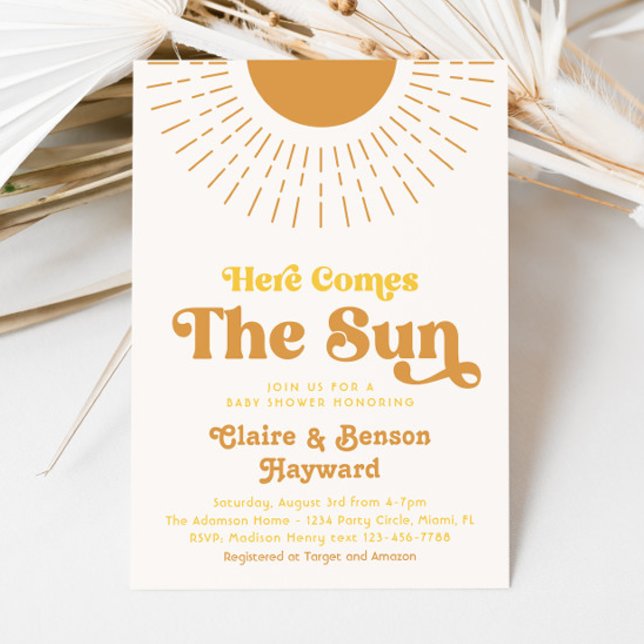Here Comes the Sun Co-Ed Baby Shower Invitation (Creator Uploaded)