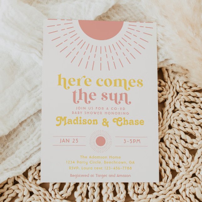 Here Comes the Sun Co-Ed Baby Shower Invitation (Creator Uploaded)