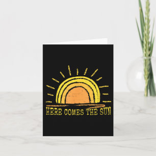 Here Comes The Sun Cute Sunshine Beach Summer Grap Card
