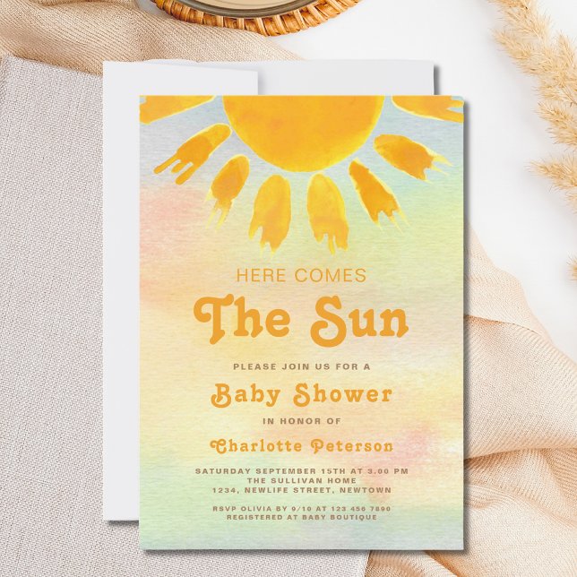 Here Comes The Sun Gender-Neutral Baby Shower Invitation (Creator Uploaded)