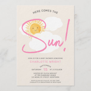 Here Comes The Sun Girl's Baby Shower Invitation
