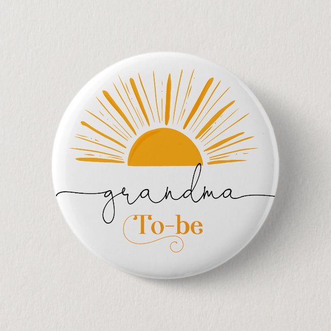Here comes the sun Grandma to be 6 Cm Round Badge (Front)