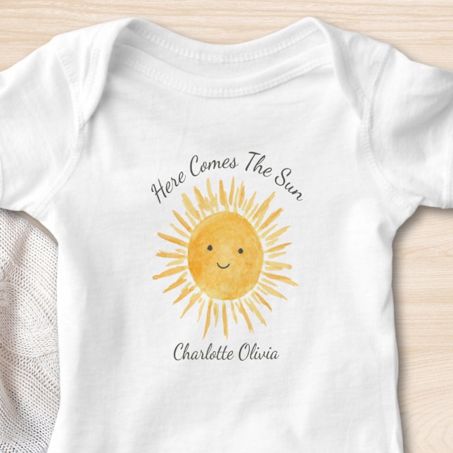 Here Comes The Sun Personalised  Baby Bodysuit (Creator Uploaded)
