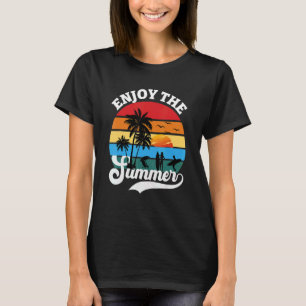Here Comes The Sun Rainbow Retro Vintage Enjoy The T-Shirt