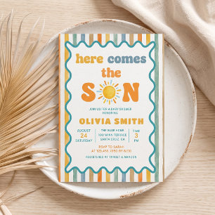 Here Comes The Sun Sunshine Baby Shower Invitation