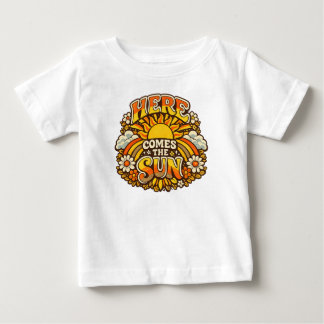 Here Comes the Sun Vintage Floral Nature Baby T-Shirt